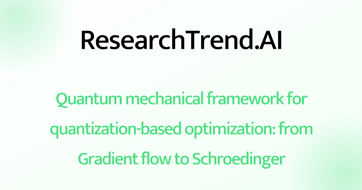 Quantum mechanical framework for quantization-based optimization: from ...