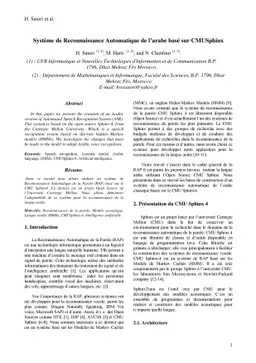 Arabic Speech Recognition System using CMU-Sphinx4