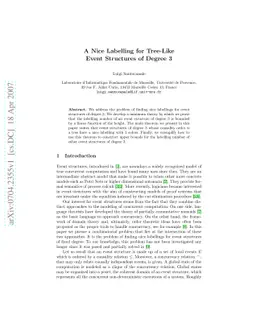 A Nice Labelling for Tree-Like Event Structures of Degree 3