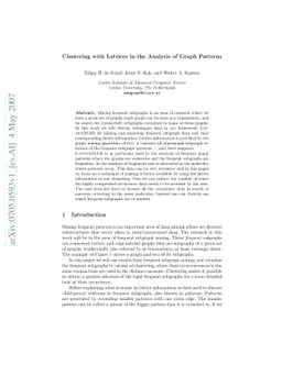 Clustering with Lattices in the Analysis of Graph Patterns