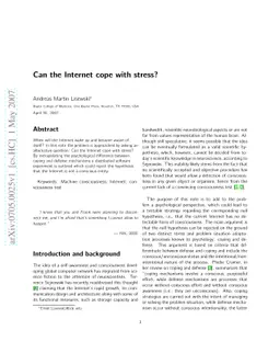 Can the Internet cope with stress?