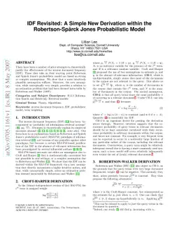 IDF revisited: A simple new derivation within the Robertson-Spärck
  Jones probabilistic model