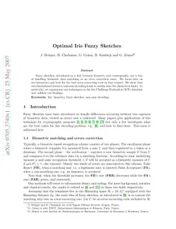 Optimal Iris Fuzzy Sketches