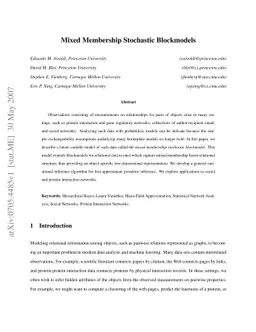 Mixed membership stochastic blockmodels