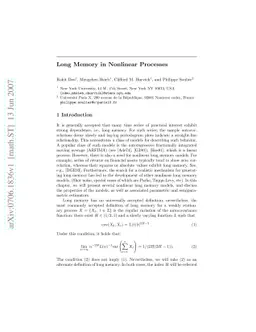 Long Memory in Nonlinear Processes