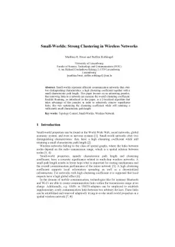 Small Worlds: Strong Clustering in Wireless Networks