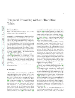 Temporal Reasoning without Transitive Tables