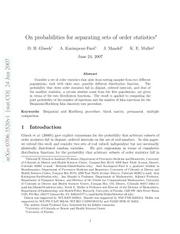On probabilities for separating sets of order statistics