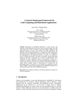 A Generic Deployment Framework for Grid Computing and Distributed
  Applications