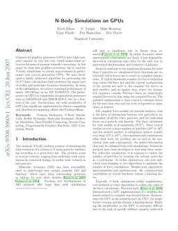 N-Body Simulations on GPUs