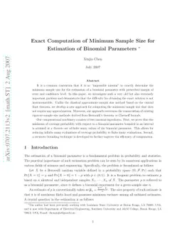 Exact Computation of Minimum Sample Size for Estimation of Binomial
  Parameters