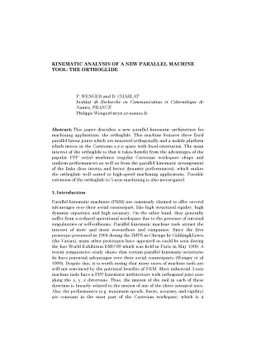 Kinematic Analysis of a New Parallel Machine Tool: the Orthoglide