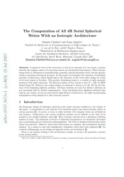 The Computation of All 4R Serial Spherical Wrists With an Isotropic
  Architecture