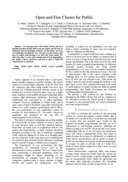 Open and Free Cluster for Public