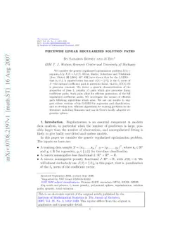 Piecewise linear regularized solution paths