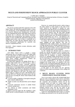 Multi and Independent Block Approach in Public Cluster