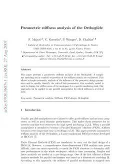 Parametric stiffness analysis of the Orthoglide