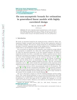 On non-asymptotic bounds for estimation in generalized linear models
  with highly correlated design