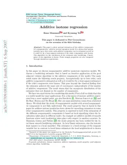 Additive isotone regression