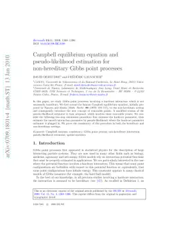 Campbell equilibrium equation and pseudo-likelihood estimation for
  non-hereditary Gibbs point processes