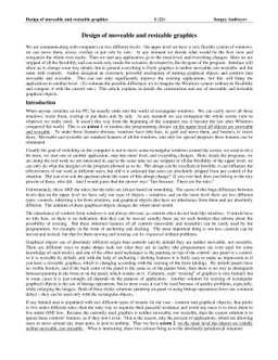 Design of moveable and resizable graphics