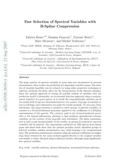 Fast Selection of Spectral Variables with B-Spline Compression