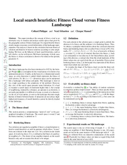 Local search heuristics: Fitness Cloud versus Fitness Landscape