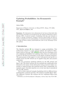 Updating Probabilities: An Econometric Example
