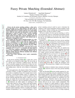 Fuzzy Private Matching (Extended Abstract)