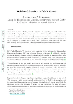 Web-based Interface in Public Cluster