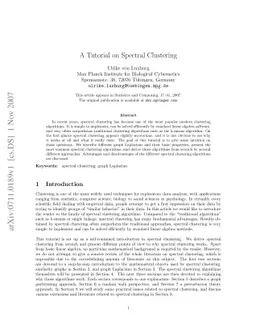 A Tutorial on Spectral Clustering