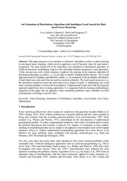 An Estimation of Distribution Algorithm with Intelligent Local Search
  for Rule-based Nurse Rostering