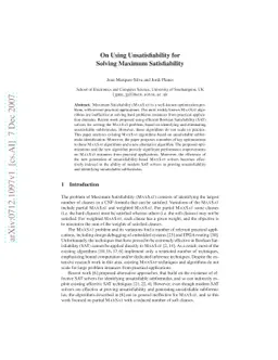 On Using Unsatisfiability for Solving Maximum Satisfiability