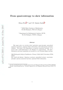 From quasi-entropy to skew information