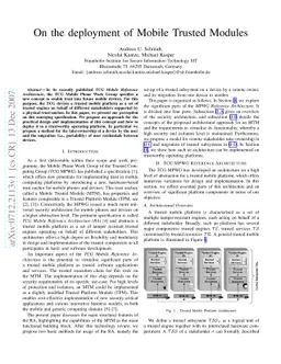 On the deployment of Mobile Trusted Modules