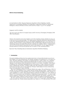Bayesian Optimisation Algorithm for Nurse Scheduling