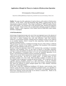 Application of Rough Set Theory to Analysis of Hydrocyclone Operation