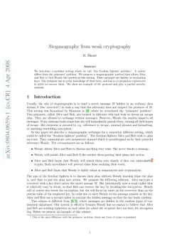 Steganography from weak cryptography
