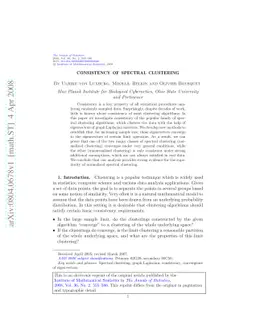 Consistency of spectral clustering