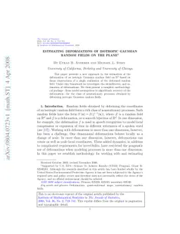 Estimating deformations of isotropic Gaussian random fields on the plane