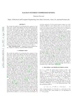 Kalman Filtered Compressed Sensing