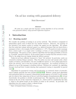 On ad hoc routing with guaranteed delivery
