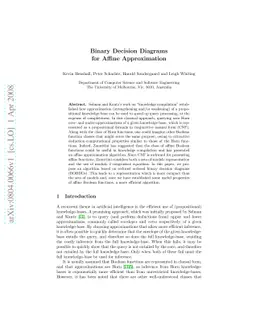 Binary Decision Diagrams for Affine Approximation