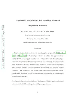 A practical procedure to find matching priors for frequentist inference