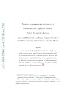Adaptive nonparametric estimation in heteroscedastic regression models.
  Part 2: Asymptotic efficiency