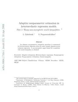 Adaptive nonparametric estimation in heteroscedastic regression models.
  Part 1: Sharp non-asymptotic Oracle inequalities