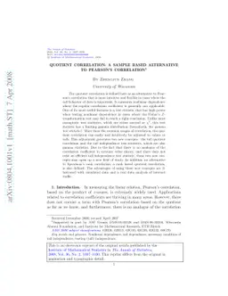 Quotient correlation: A sample based alternative to Pearson's
  correlation