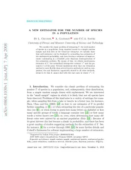 A New Estimator for the Number of Species in a Population