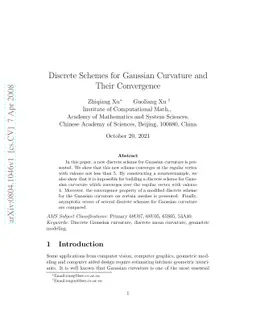 Discrete schemes for Gaussian curvature and their convergence