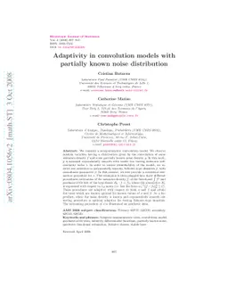 Adaptivity in convolution models with partially known noise distribution